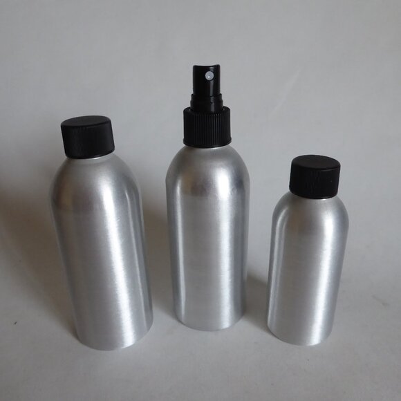 NEW CONTAINER STORE ALUMINUM EMPTY COSMETIC BOTTLE LOT OF 3 - Picture 1 of 5